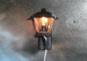 Outdoor light, black, with wire
