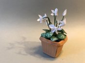 White flower - handmade - retro mini