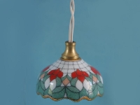 Tiffany lampa, porslin, röd och grön