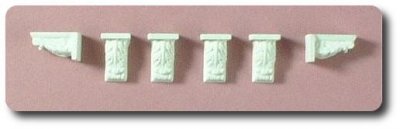 Six decorative brackets - hard casting plaster