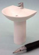 Washbsin, pedestal, modern with tap