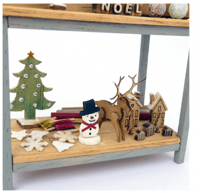 Jane harrop xmas decoration table,
dollshouse, roombox